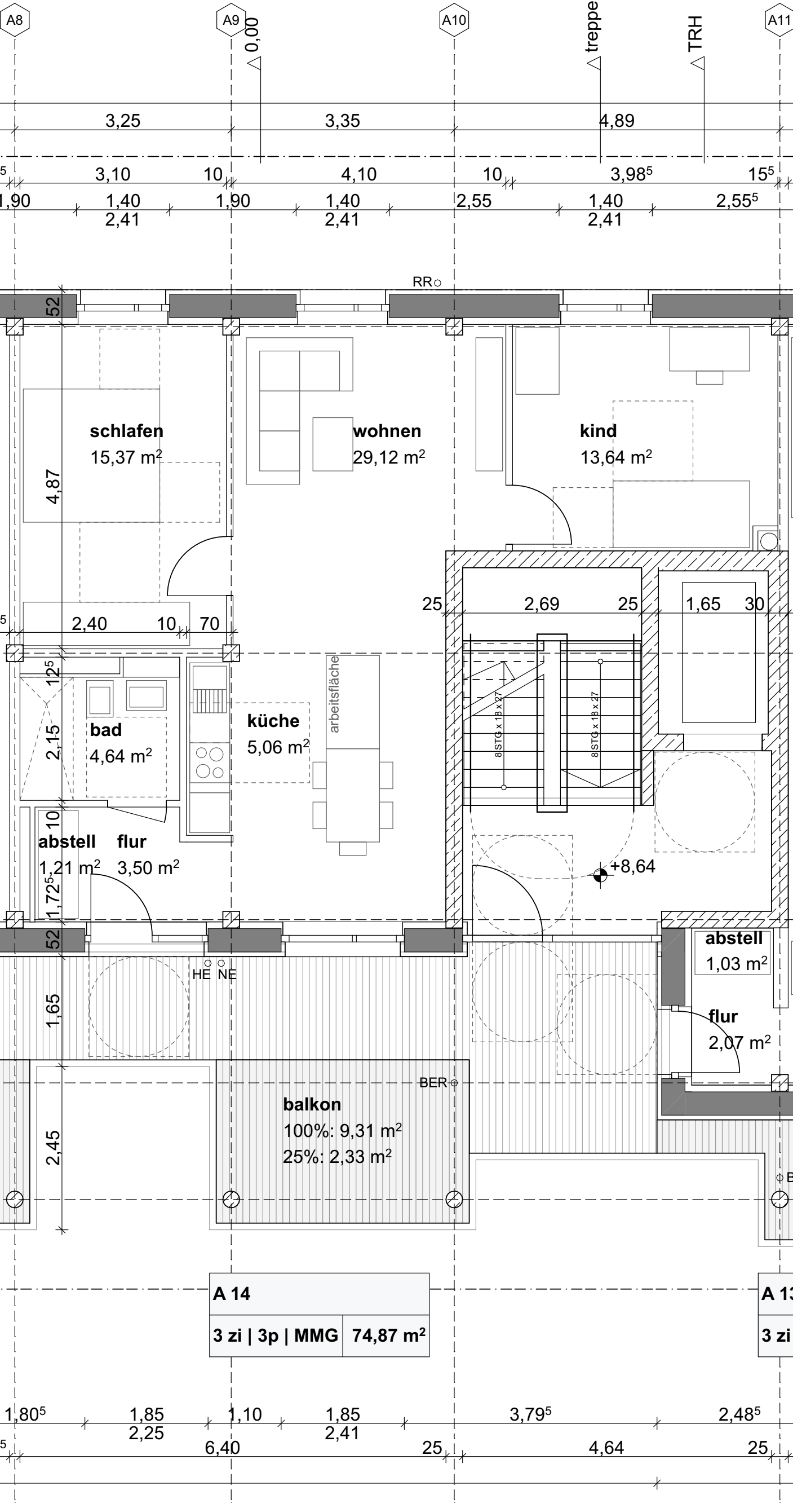 Grundriss Wohnung A14