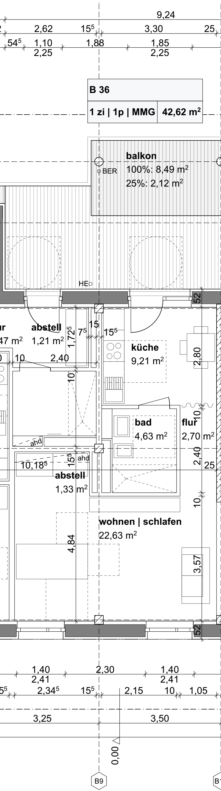 Grundriss Wohnung B36